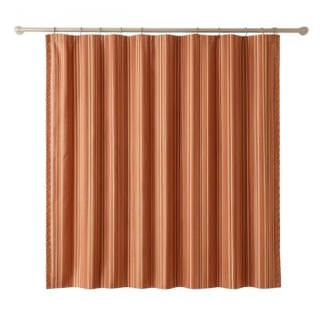 Ridge Dale Shower Curtain Hanging Flat From A Plain Rod - Terracotta