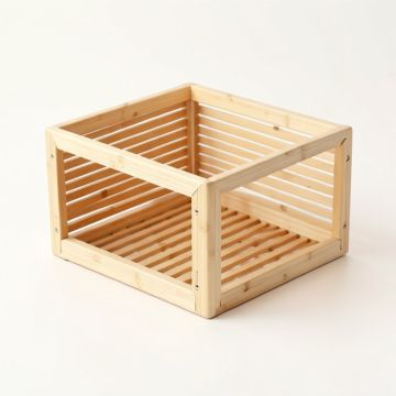 Oak Edge Empty Furniture-Style Litter Enclosure - Beige (synthetic illustration; no displayed measurements)
