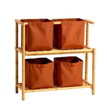 Glen Brook Laundry Sorting Station With Plain Removable Bags - Terracotta