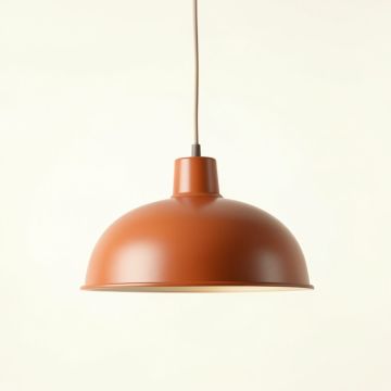 Birch Crossing Pendant Light Suspended From One Plain Cable - Terracotta (synthetic illustration; no displayed measurements)