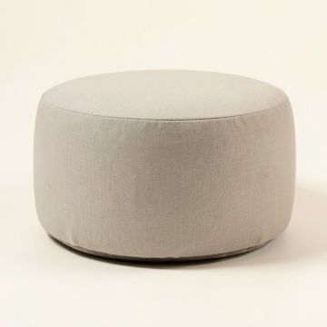 Aubrielle 20 '' Wide Round Pouf Ottoman (synthetic illustration; no displayed measurements)