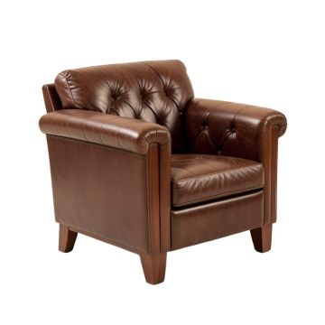 Acevedo 40 '' Wide Tufted Top Grain Leather Armchair