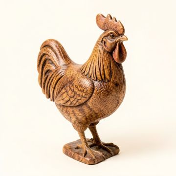 Arsenovic Rooster Wood Figurine (synthetic illustration; no displayed measurements)
