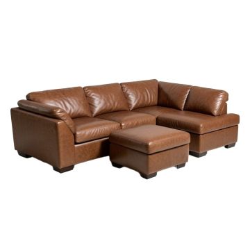 113 '' Wide Genuine Leather Left Hand Facing Sofa & Chaise