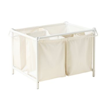 Stone Crest Laundry Sorting Station With Plain Removable Bags - White