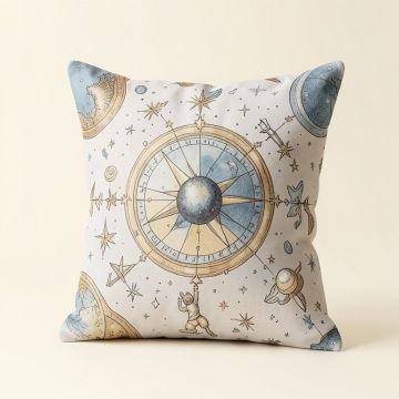 Constellation Zodiac Doodle Set Square Pillow Cover (synthetic illustration; no displayed measurements)