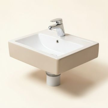 Vitreous China Rectangular Undermount Bathroom Sink With Overflow And Drain Assembly (synthetic illustration; no displayed measurements)