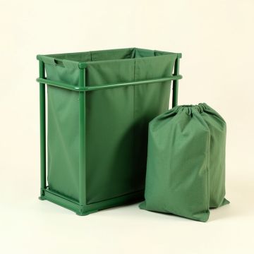 Dune Arc Laundry Sorting Station With Plain Removable Bags (synthetic illustration; no displayed measurements)