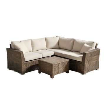 Ailer 4 Piece Outdoor Furniture Complete Patio Sectional Seating Group With Cushions