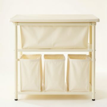 Glen Dell Laundry Sorting Station With Plain Removable Bags - Cream (synthetic illustration; no displayed measurements)