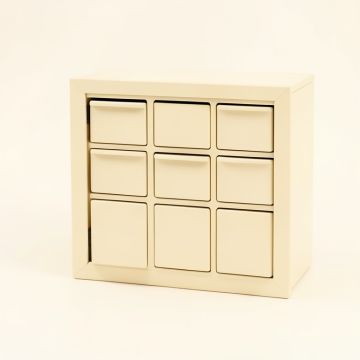 Willow Bridge Small-Parts Storage Drawer Cabinet - Ivory (synthetic illustration; no displayed measurements)