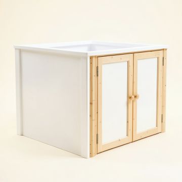 Heath Dale Empty Furniture-Style Litter Enclosure - White (synthetic illustration; no displayed measurements)