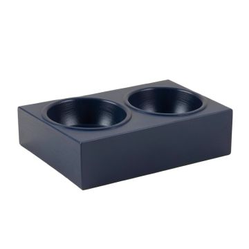 Glen Field Pet Feeding Stand With Two Plain Empty Bowls - Navy