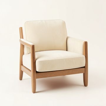 Clay Brook Upholstered Armchair - Cream (synthetic illustration; no displayed measurements)