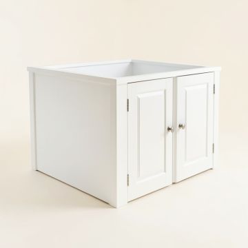 Ash Arc Empty Furniture-Style Litter Enclosure (synthetic illustration; no displayed measurements)