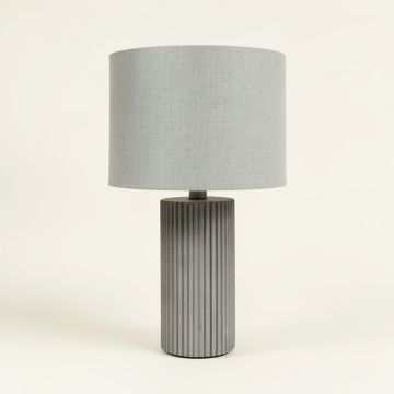 Shore Branch Table Lamp With A Plain Fabric Shade - Gray (synthetic illustration; no displayed measurements)