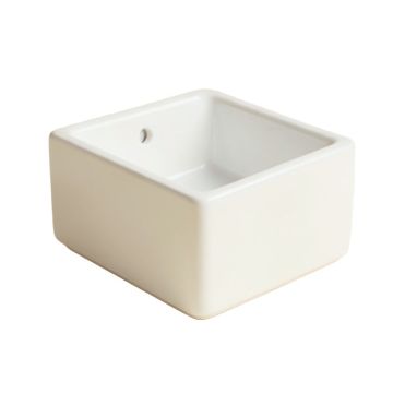 White Ceramic Square Vessel Bathroom Sink