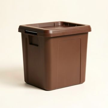 71 Gallon Water Resistant Plastic Lockable Deck Box In Brown (synthetic illustration; no displayed measurements)