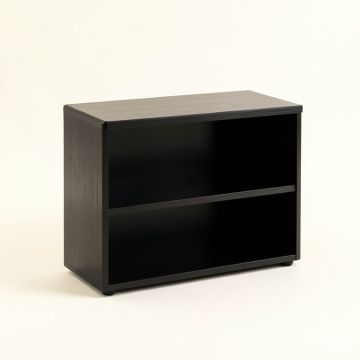 Spruce Branch Low Bookcase - Black (synthetic illustration; no displayed measurements)