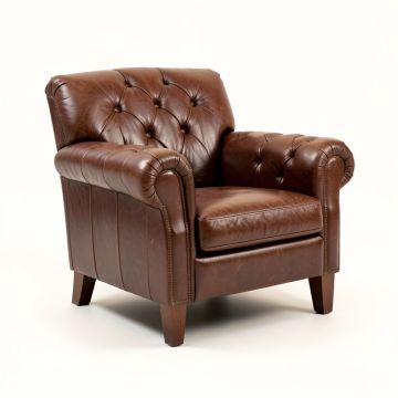 Eufaula 44 '' Wide Tufted Top Grain Leather Chesterfield Chair (synthetic illustration; no displayed measurements)
