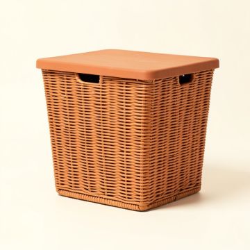 Vale Branch Laundry Hamper - Terracotta (synthetic illustration; no displayed measurements)