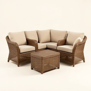 Milda Courtyard Porch 3 Piece Rattan Seating Group With Cushions (synthetic illustration; no displayed measurements)