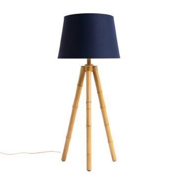 Wren Bluff Floor Lamp With A Plain Fabric Shade - Navy (synthetic illustration; no displayed measurements)