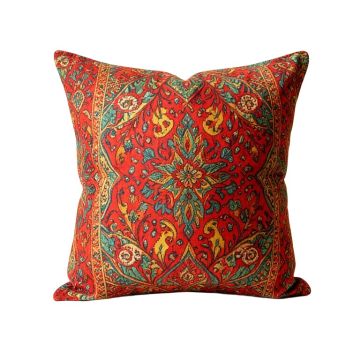 India Vibrant Vintage Bohemian Square Pillow Cover
