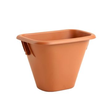 Ridge Canyon Empty Railing Planter With Integral Brackets - Terracotta