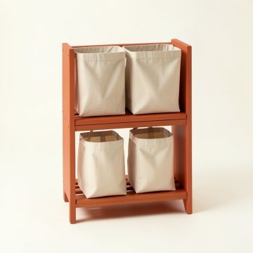 Holly Bend Laundry Sorting Station With Plain Removable Bags - Terracotta (synthetic illustration; no displayed measurements)