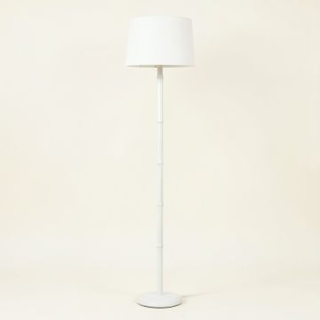 Aspen Branch Floor Lamp With A Plain Fabric Shade - White (synthetic illustration; no displayed measurements)