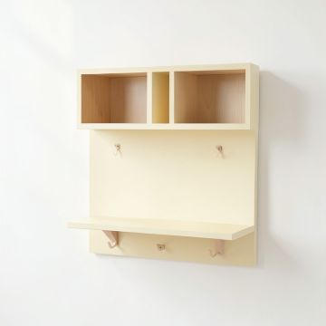 Elm Edge Wall-Mounted Entryway Organizer Shelf - Cream (synthetic illustration; no displayed measurements)