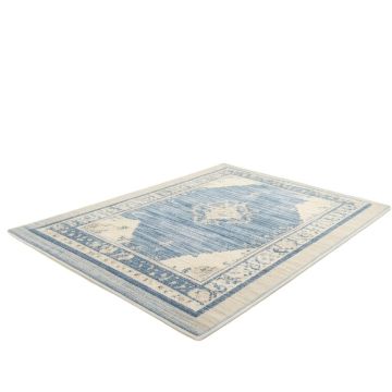 Ruggieri 2 Piece Looped/Hooked Synthetic Blue/Ivory Indoor Area Rug Set