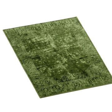 Patinated Look Green Area Rug