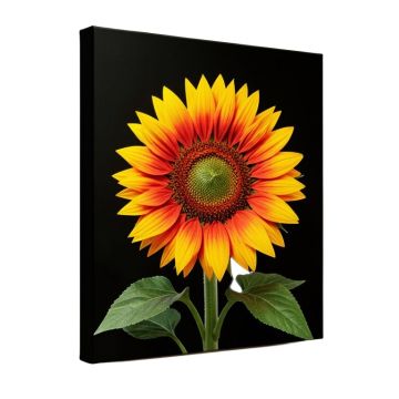 Sunflower Graphic Art On Wrapped Canvas