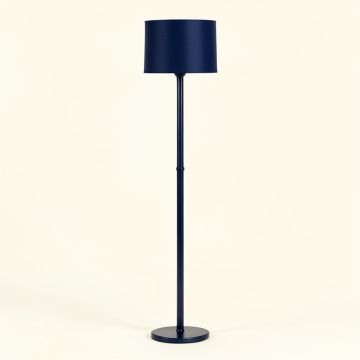 Heath Crest Floor Lamp With A Plain Fabric Shade - Navy (synthetic illustration; no displayed measurements)