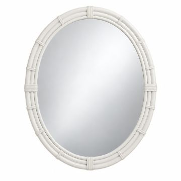 Olive Crest Framed Wall Mirror - White
