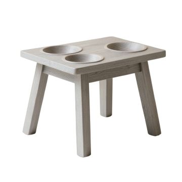 Birch Bluff Pet Feeding Stand With Two Plain Empty Bowls - Gray