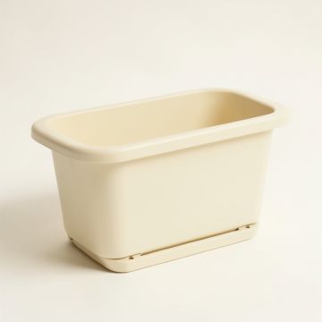 Harbor Bend Empty Railing Planter With Integral Brackets - Ivory (synthetic illustration; no displayed measurements)