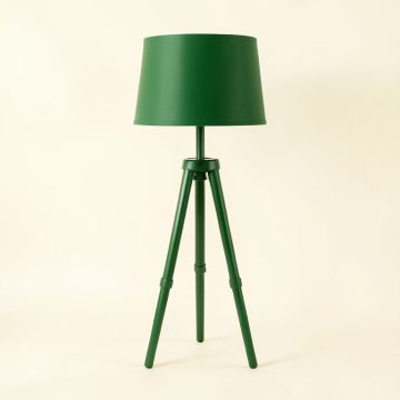 Hazel Crossing Floor Lamp With A Plain Fabric Shade - Green (synthetic illustration; no displayed measurements)