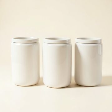Faceted 3 Piece Kitchen Canister Set (synthetic illustration; no displayed measurements)