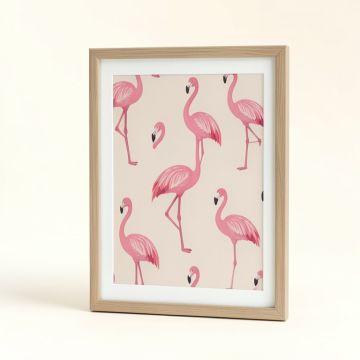 Flamingo Pattern Framed Graphic Art (synthetic illustration; no displayed measurements)
