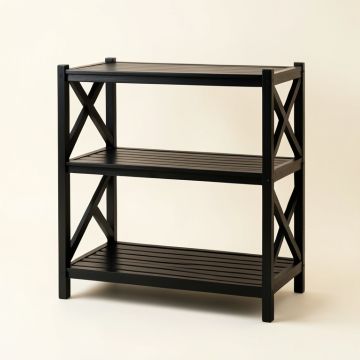 Rowan Crest Empty Seed-Starting Shelving Unit Without Lights - Black (synthetic illustration; no displayed measurements)