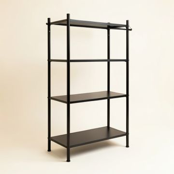 47.5 '' W With 4 Shelves And 2 Hanging Rods Garment Rack (synthetic illustration; no displayed measurements)