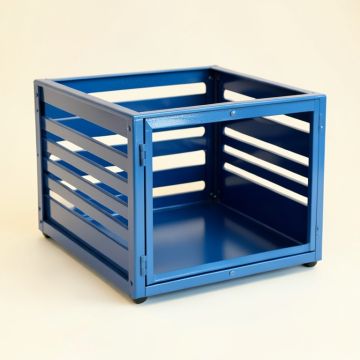Juniper Dale Empty Furniture-Style Pet Crate - Blue (synthetic illustration; no displayed measurements)