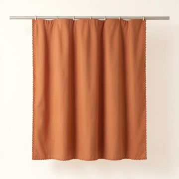 Maple Dell Shower Curtain Hanging Flat From A Plain Rod - Terracotta (synthetic illustration; no displayed measurements)
