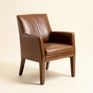 Genuine Leather Upholstered Dining Chair (synthetic illustration; no displayed measurements)