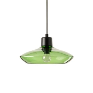 Heath Brook Pendant Light Suspended From One Plain Cable - Green
