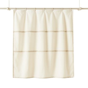 Maple Falls Shower Curtain Hanging Flat From A Plain Rod - Cream (synthetic illustration; no displayed measurements)