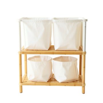 Cliff Crest Laundry Sorting Station With Plain Removable Bags - White